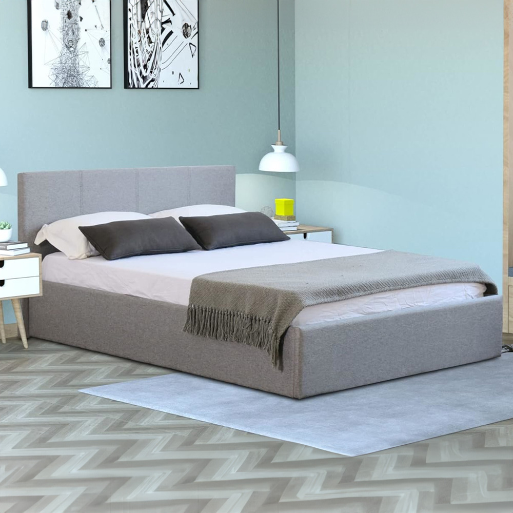Home Treats Small Double Grey Ottoman Bed Image 1
