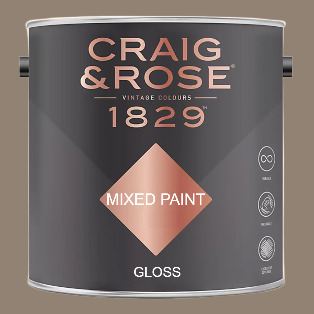 Craig & Rose 1829 Vintage Walls Wood and Metal Lucienne Olive Gloss Mixed Paint 2.5L Image 2