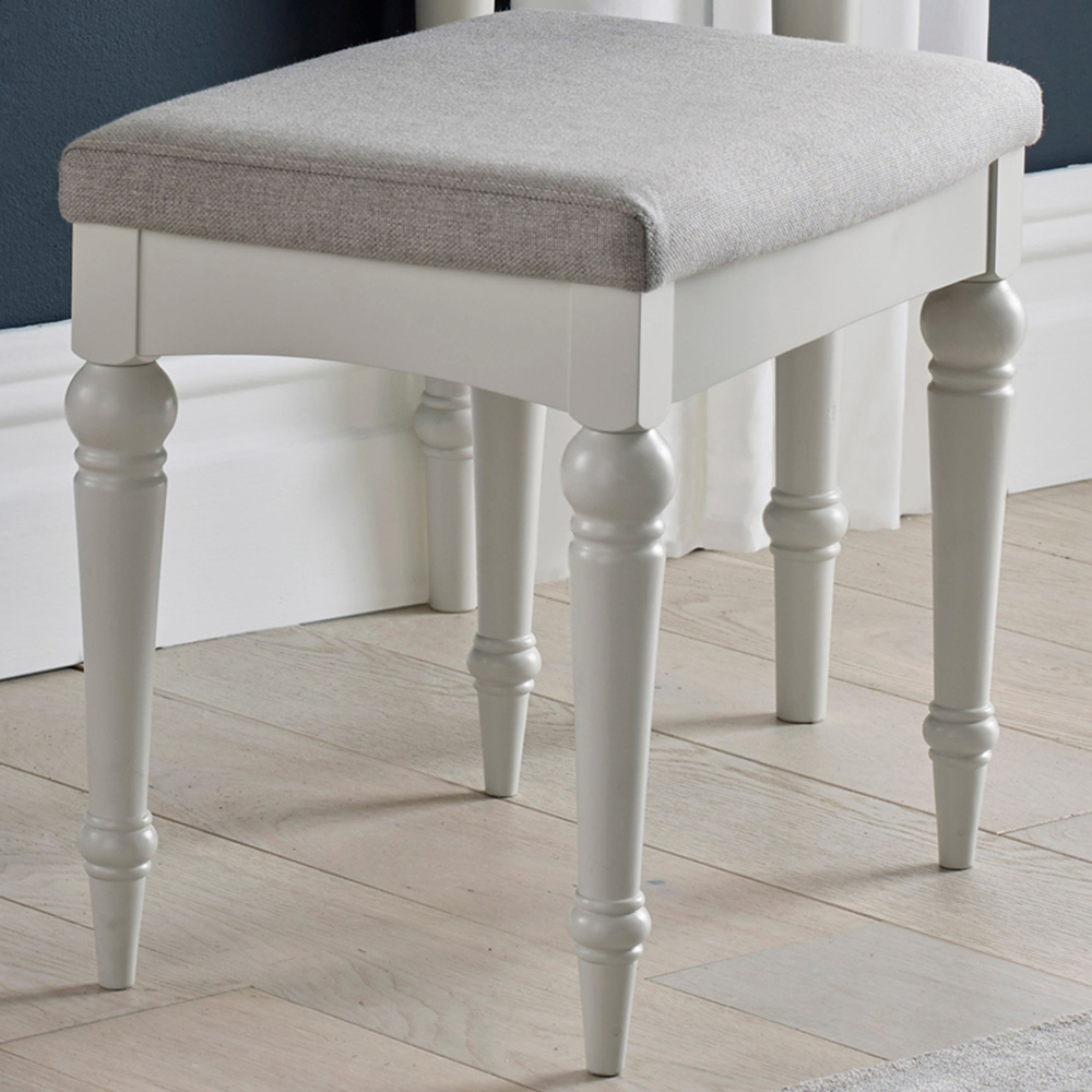 Bentley Designs Montreux Pebble Grey Fabric Stool Image 1