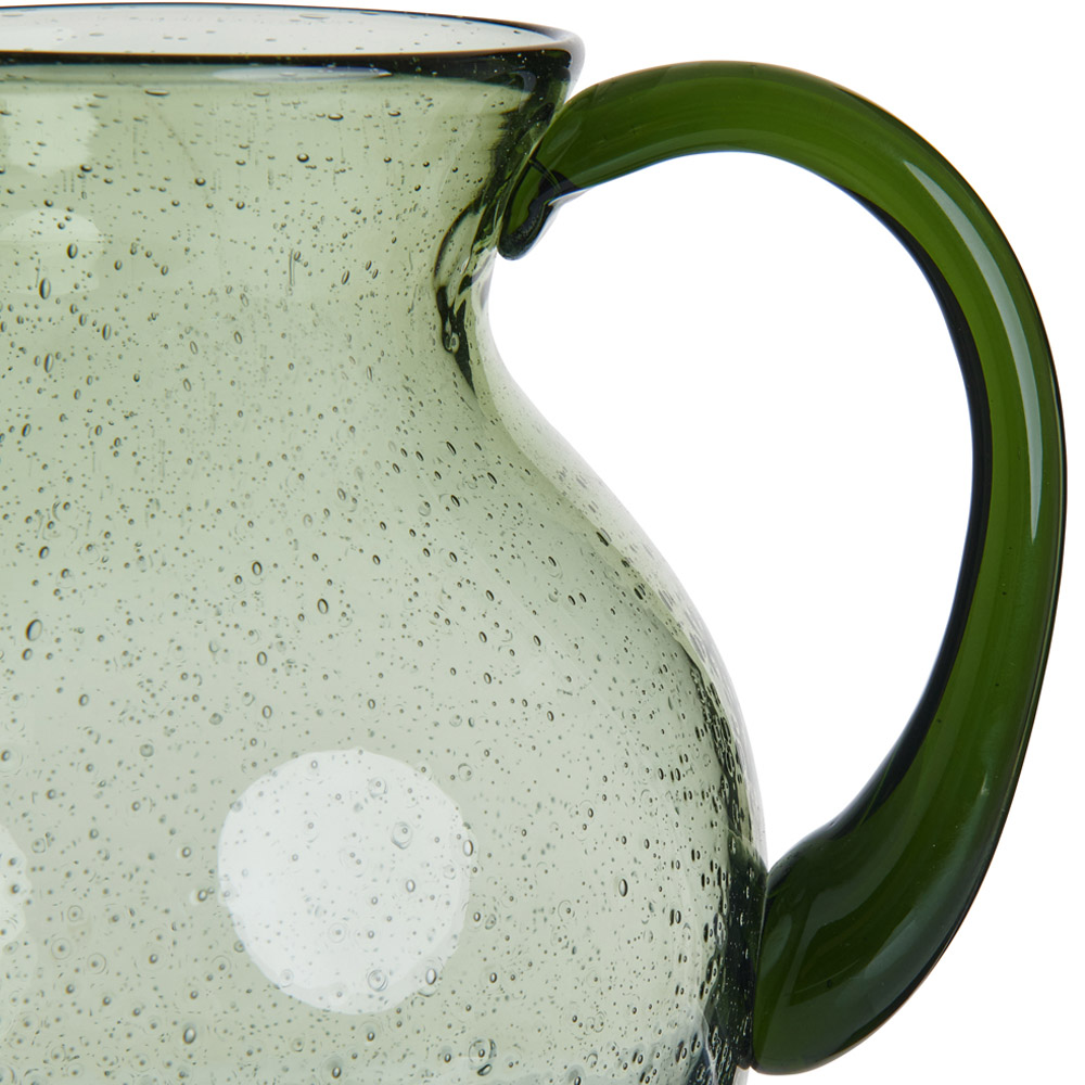 Wilko Green Bubble Glass Jug Vase Image 4