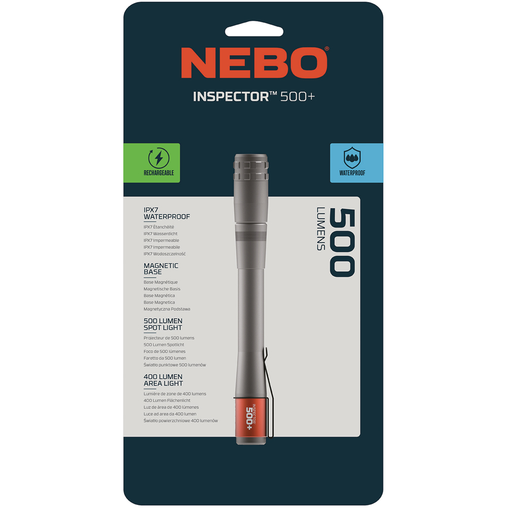 Nebo Inspector 500+ Flex 500 Lumens Rechargeable Penlight with 400 Lumens Expandable Area Light Image 2