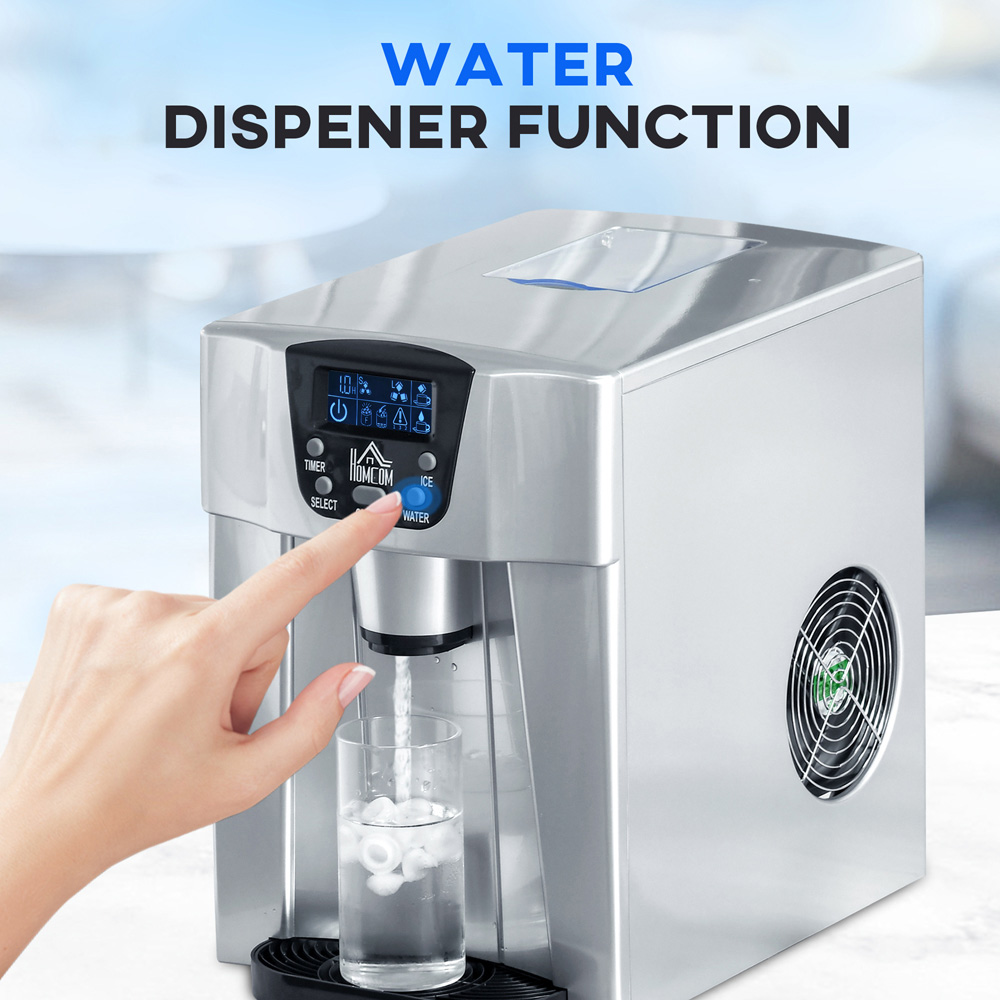 HOMCOM 800-141 Silver Ice Maker Machine and Water Dispenser 3L Image 5