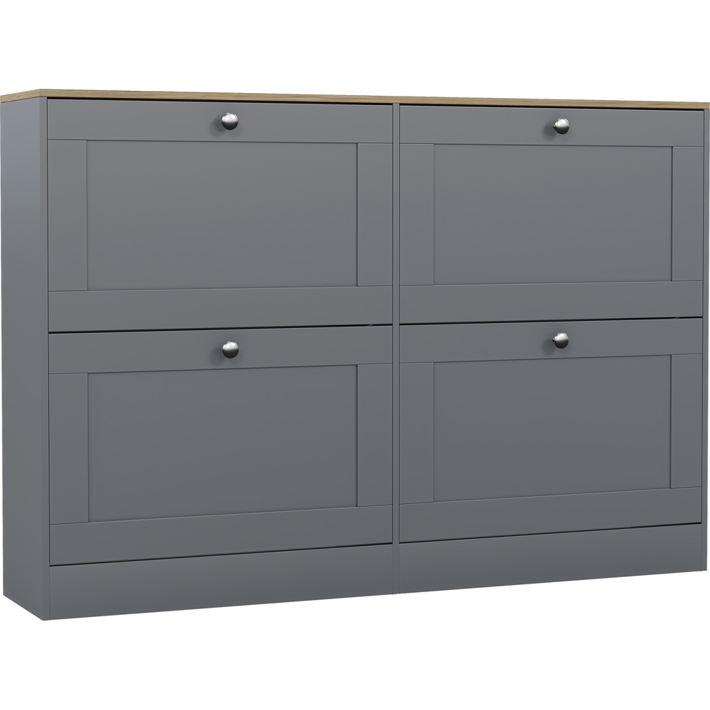 VIDA DESIGNS 4 Drawer Grey and Oak Effect Shoe Cabinet Image 2