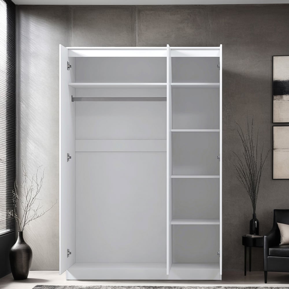 FWStyle Stora 3 Door White Gloss Wardrobe Image 4