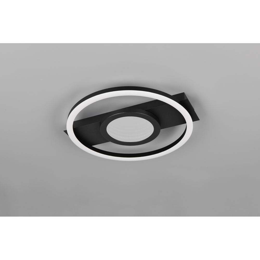 TRIO Wheeler Black Matt Integrated LED Ceiling Light Image 4