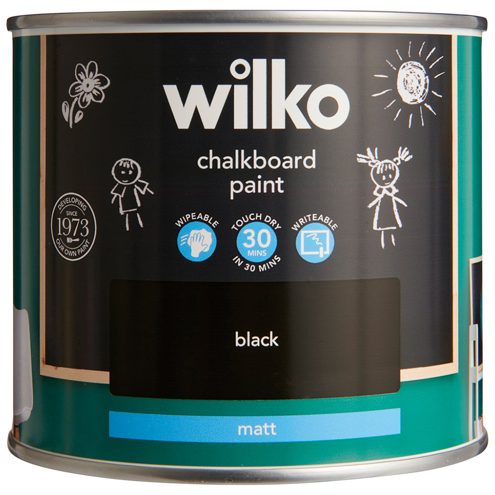 Wilko Quick Dry Black Matt Chalkboard Paint 500ml Image 3