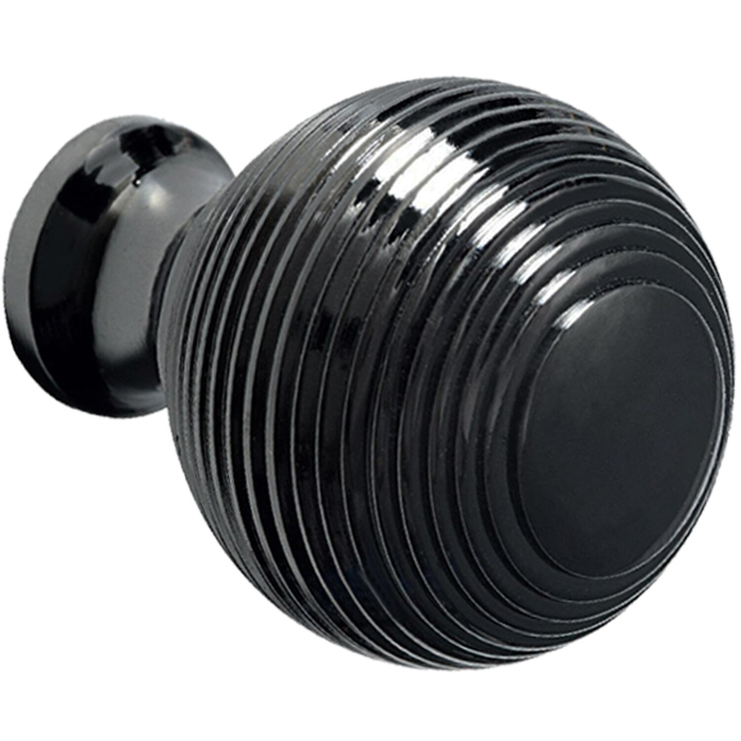 Pack of 4 Reeded Beehive Cabinet Knobs Matt Black Image 2
