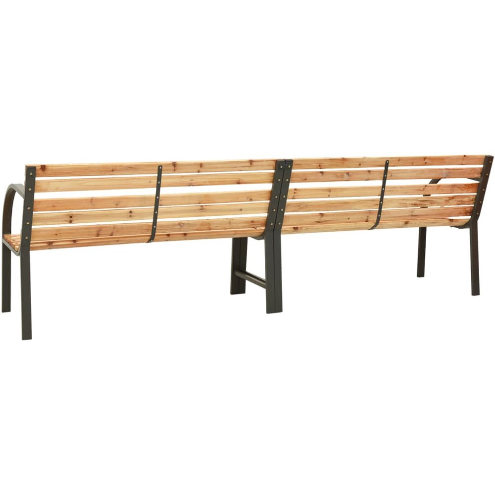 vidaXL Brown Solid Wood Fir Twin Garden Bench Image 3