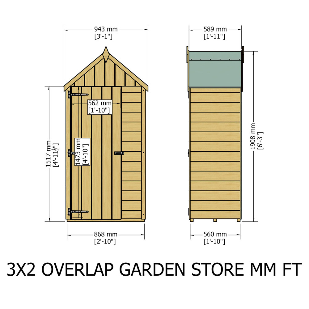 Shire 3 x 2ft Shiplap Tool Shed Image 5