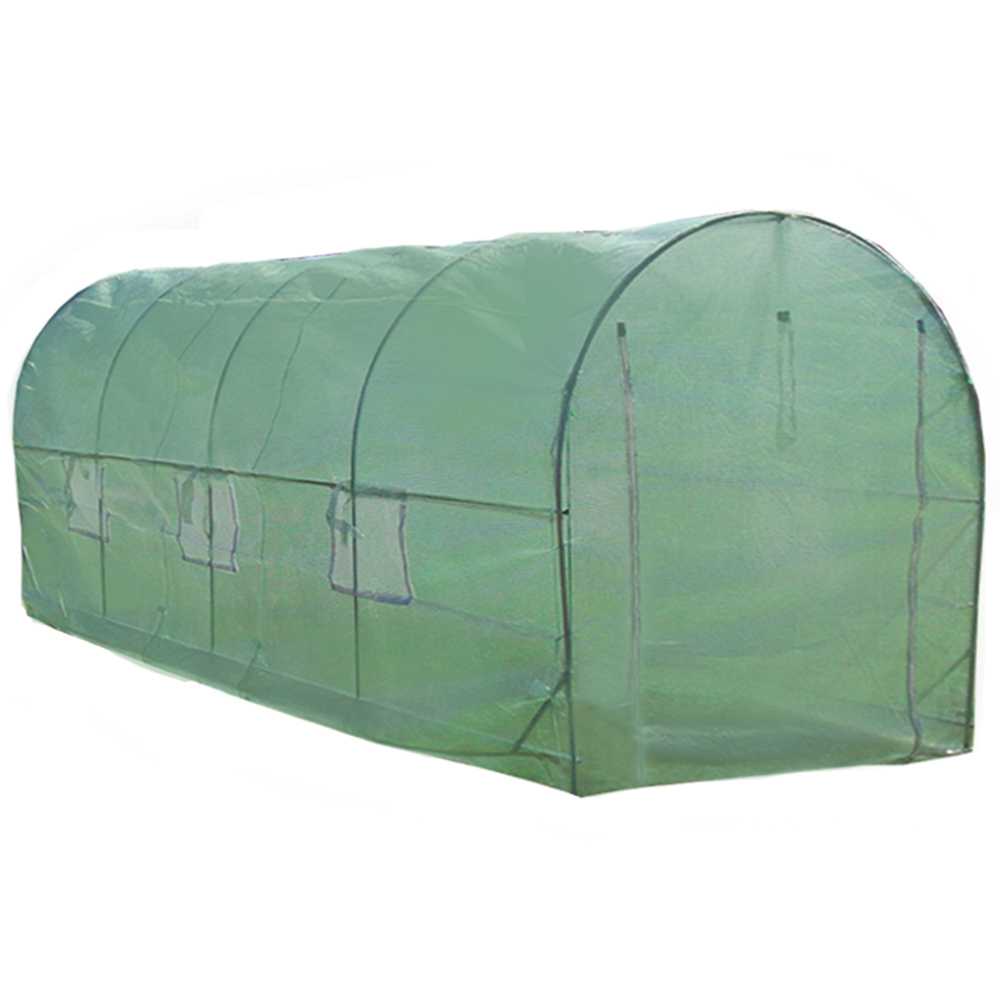 MonsterShop Green PE Cover 6.6 x 16.2ft Polytunnel Greenhouse Image 1