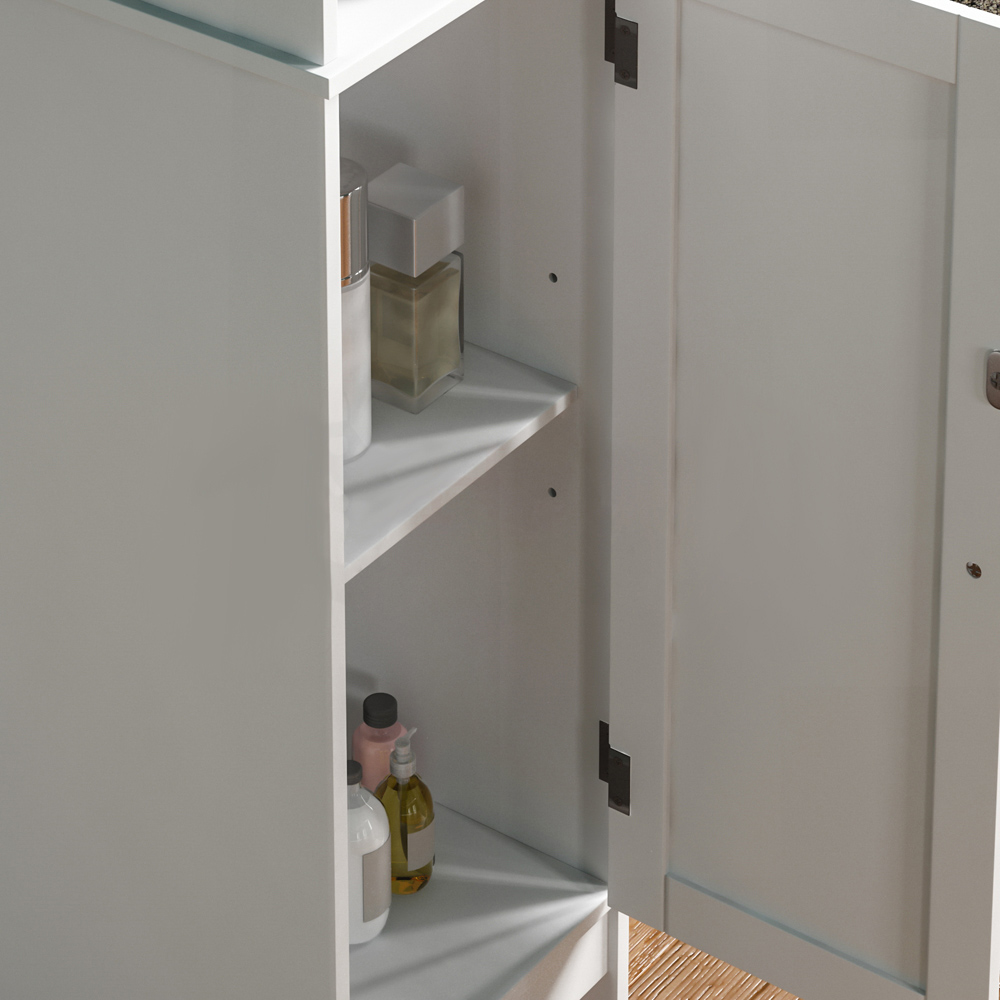 Lassic Bath Vida Priano White 2 Door Tall Floor Cabinet Image 5
