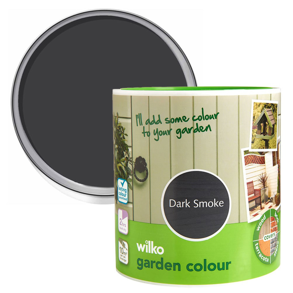 Wilko Garden Colour Dark Smoke Wood Paint 1L Image 1
