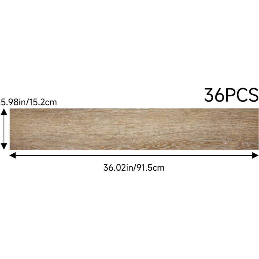 Living and Home Light Brown Rectangle PVC Flooring Self Adhesive 36 Pack Image 8