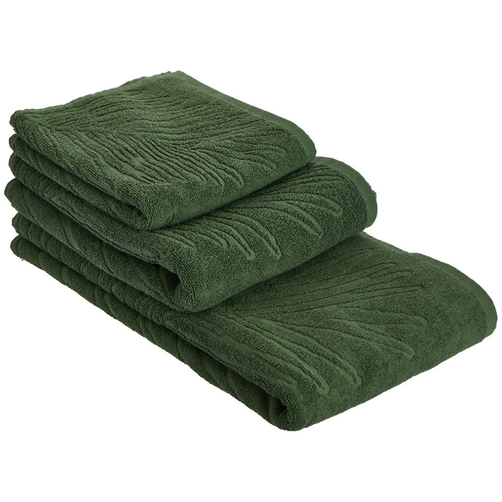 Wilko Green Botany Leaf Hand Towel Image 4