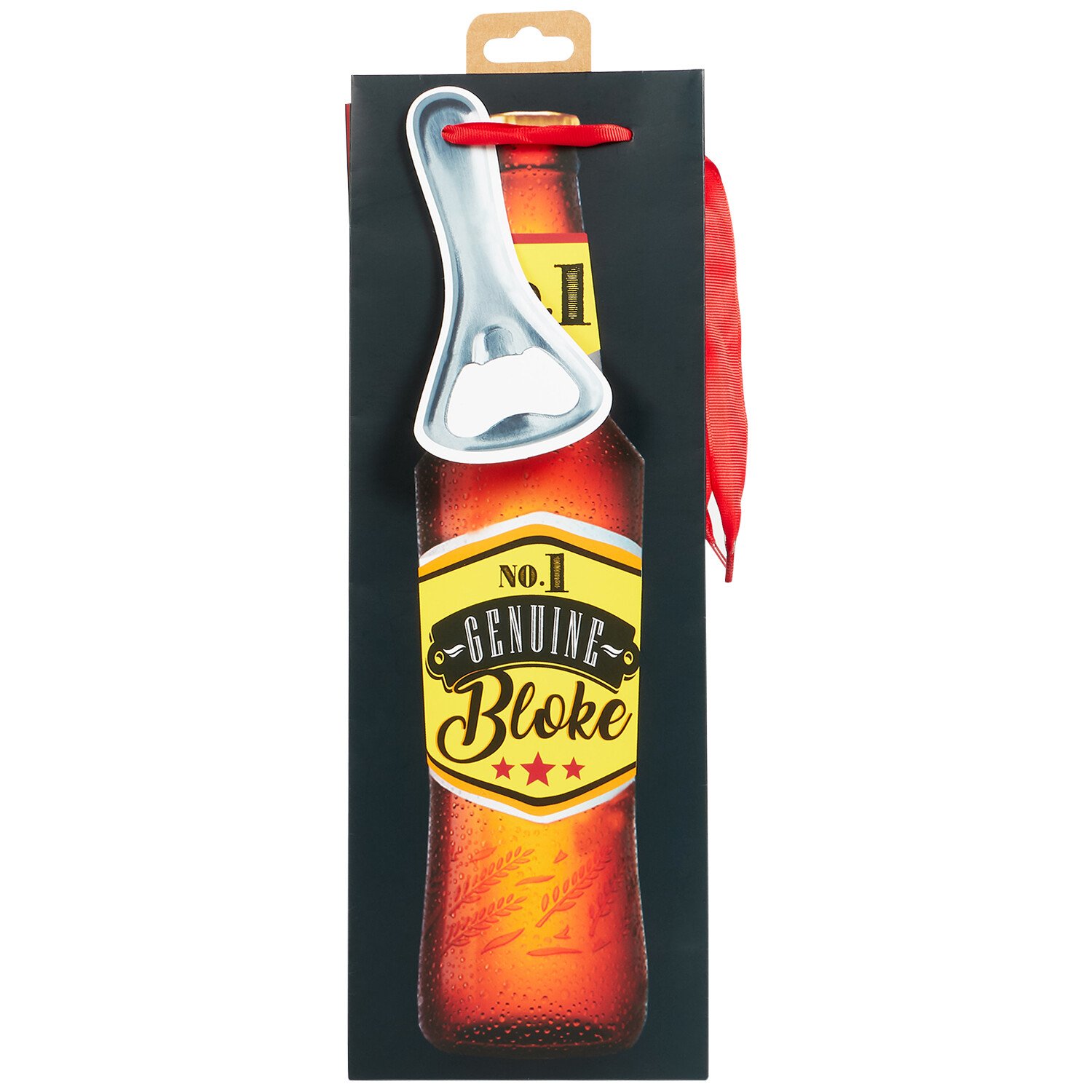 Pack of 2 Beer and Starry Bottle Gift Bags Black and Red Image 4