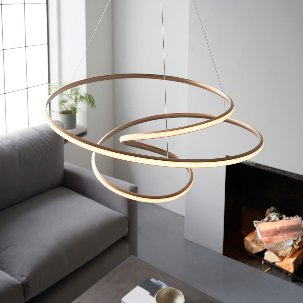 Merano Imola Satin Gold and White Silicone Pendant Ceiling Light Image 6