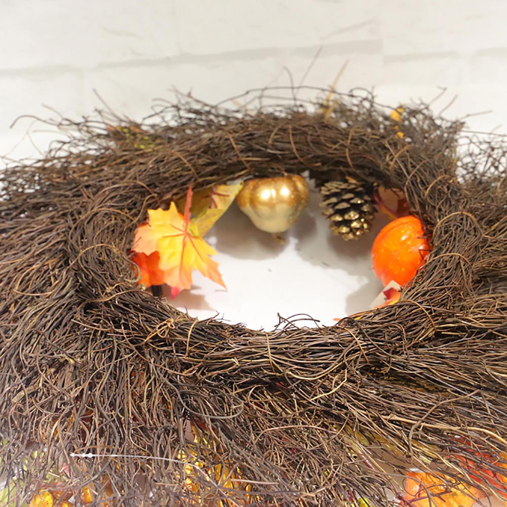 Living and Home Lighted Fall Pumpkin Door Wreath 45cm Image 8