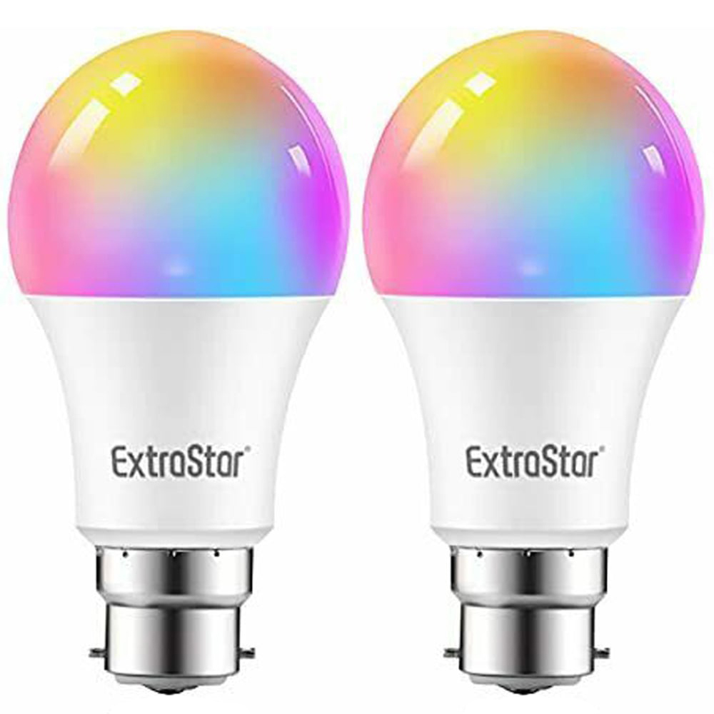 ExtraStar 2 Pack A60 B22 LED 1000 Lumens Smart Wifi Bulb Image 1