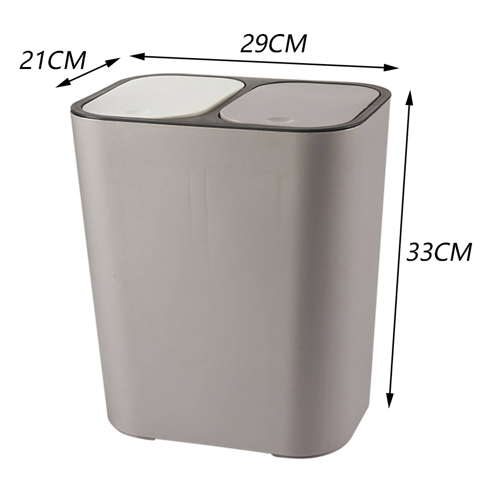 Living And Home Kitchen 15L Rubbish Dustbin Double Recycling Bin 2 Section Grey Image 7