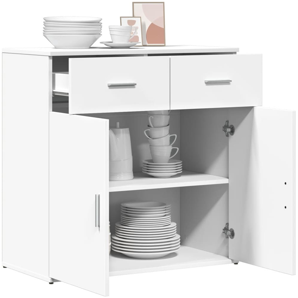 vidaXL 2 Door 2 Drawer White Sideboard Image 4