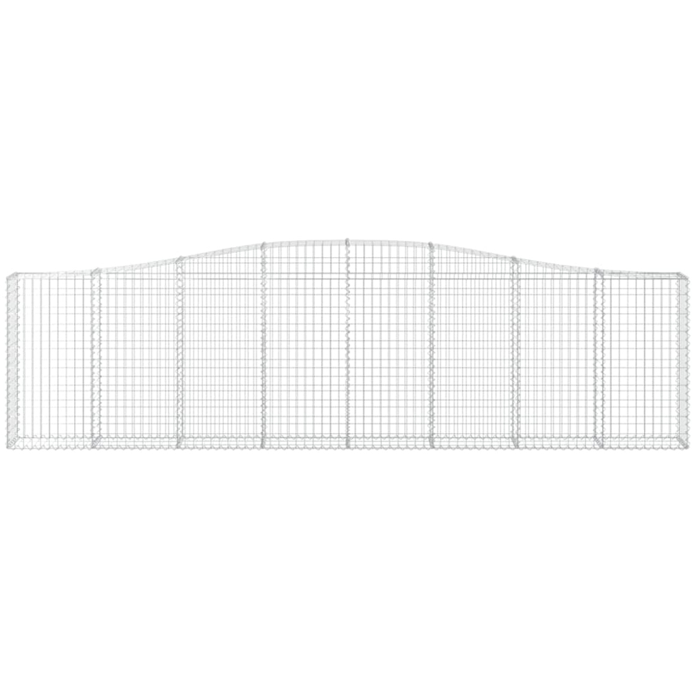 vidaXL Silver Galvanised Iron Gabion Basket 400 x 30 x 100/120cm 8 Pack Image 2