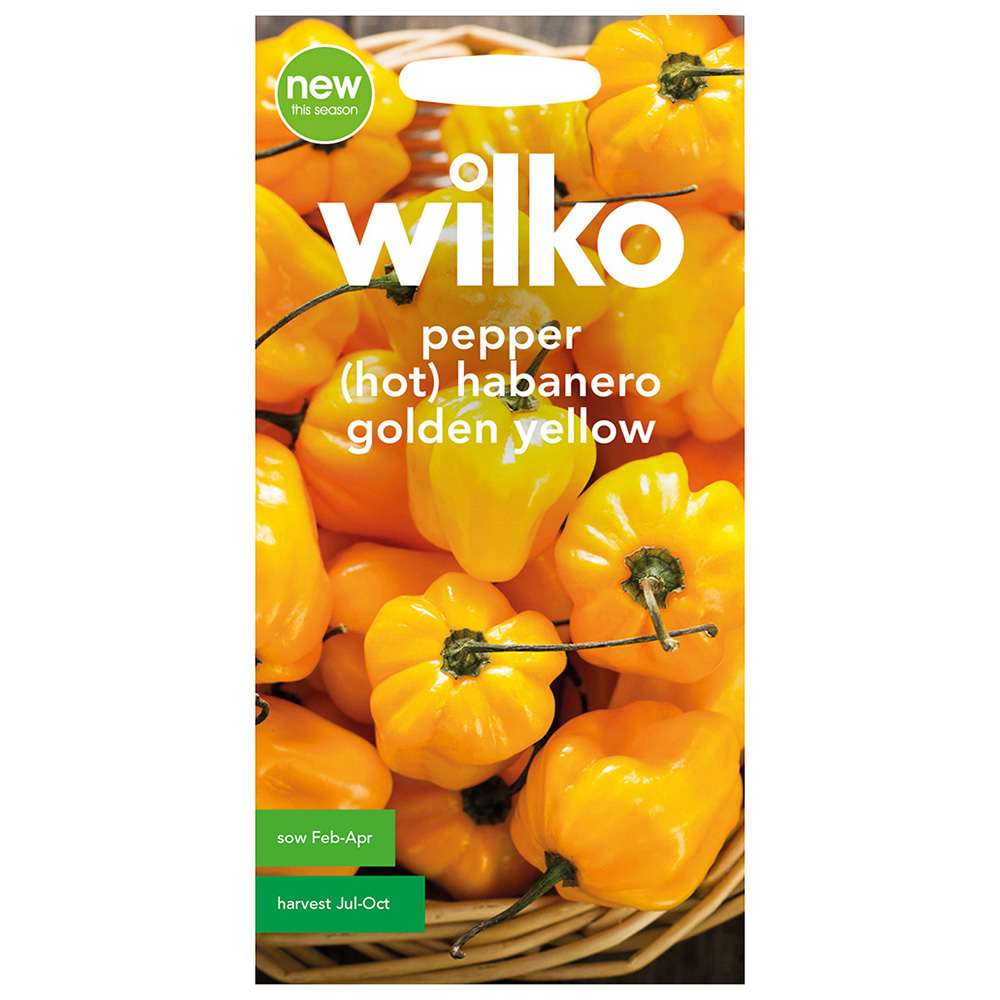 Wilko Pepper Hot Habanero Golden Yellow Seeds Image 2