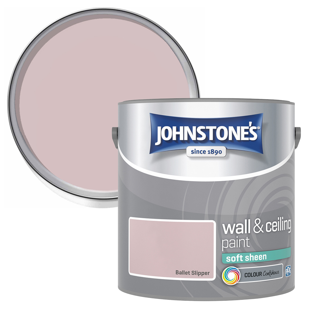 Johnstone's Walls & Ceilings Ballet Slipper Soft Sheen Emulsion Paint 2.5L Image 1
