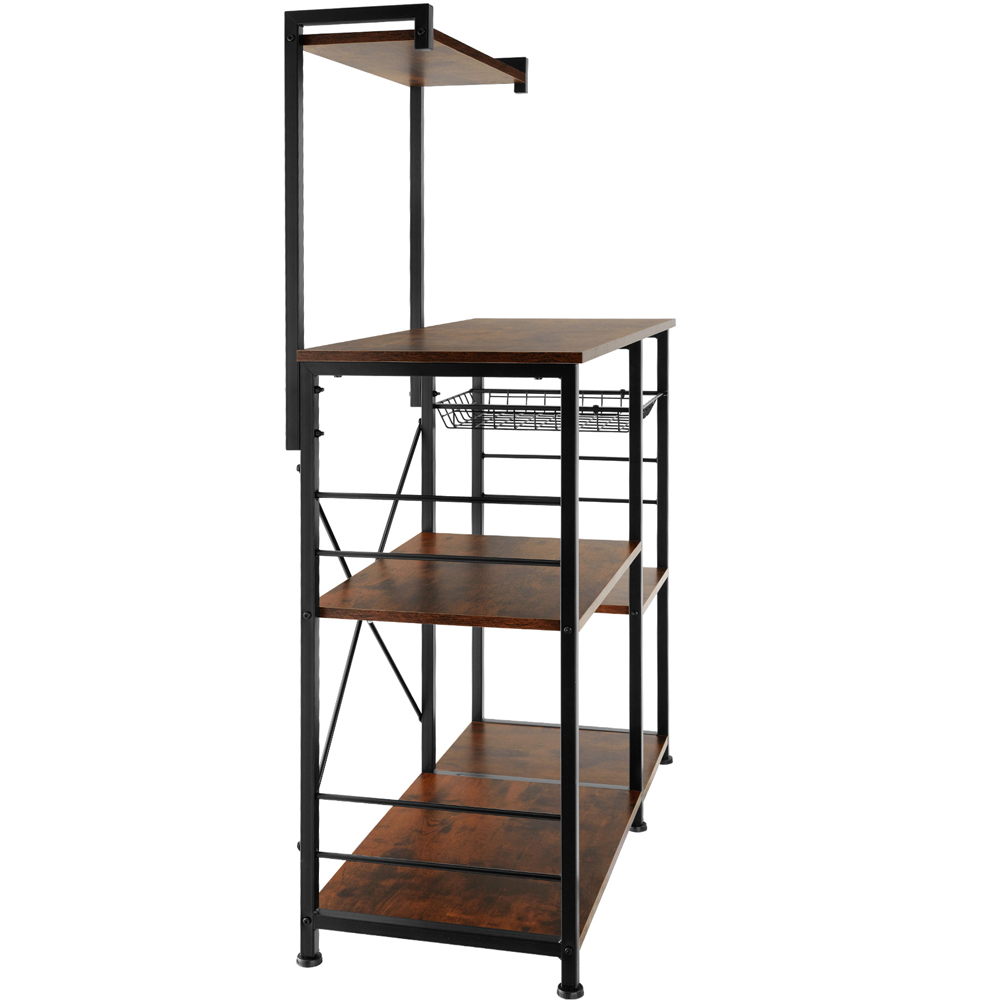 tectake Crawley 5 Shelf Dark Wood Shelving Unit Image 5