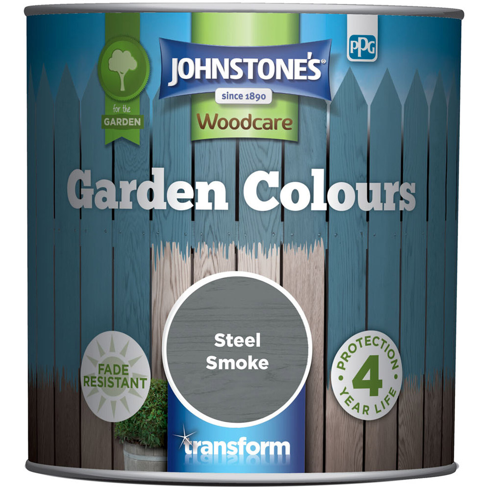 Johnstone's Woodcare Steel Smoke Garden Colours Paint 1L Image 2
