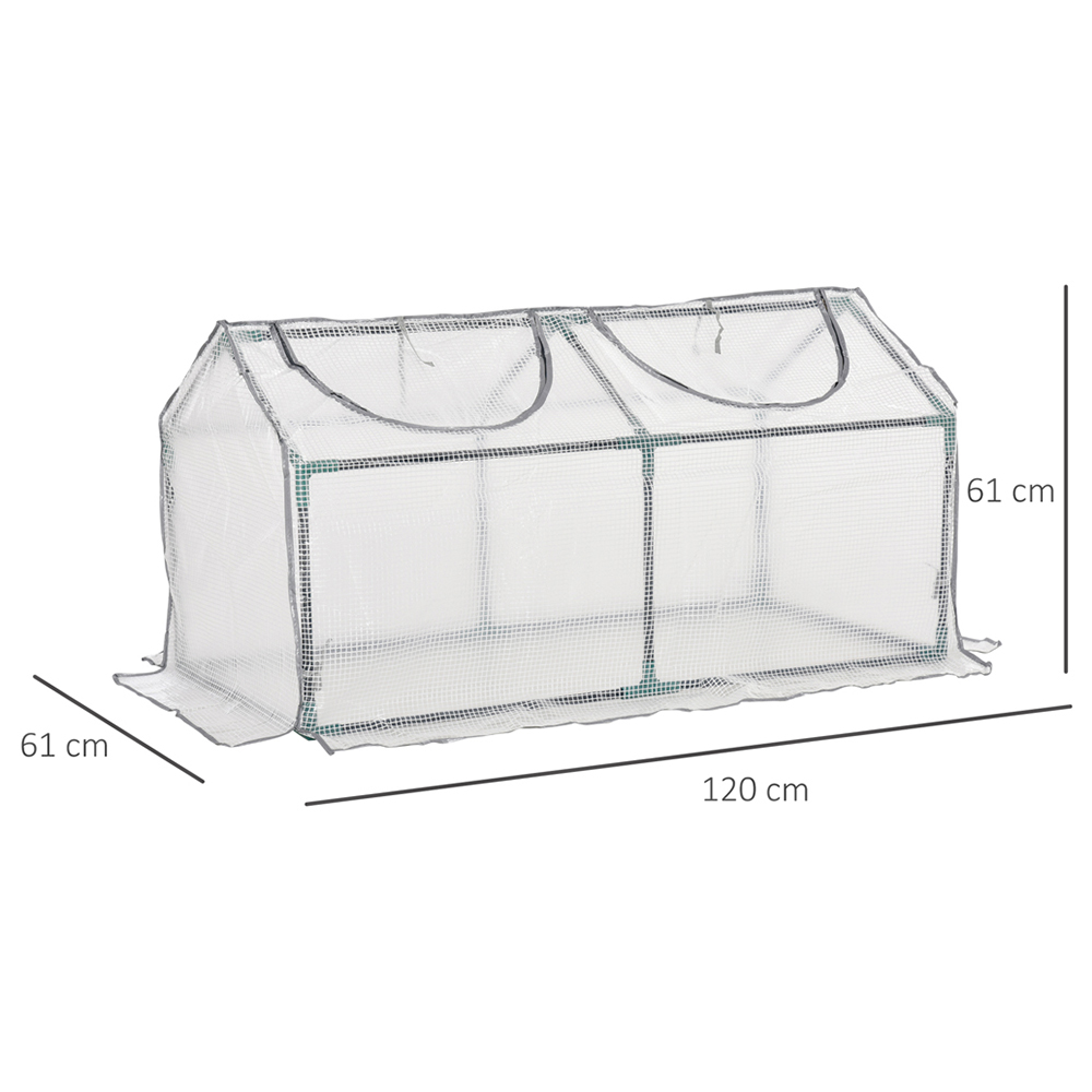 Outsunny White Plastic 2 x 4ft Mini Greenhouse Image 9