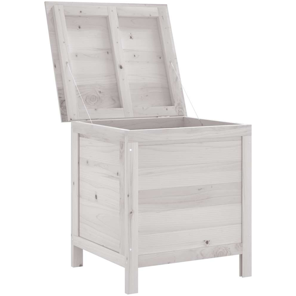 vidaXL 56.5 x 50 x 49cm White Fir Wood Garden Storage Box Image 2