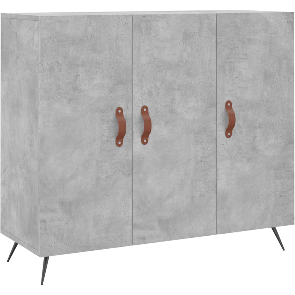vidaXL 3 Door Concrete Grey Wooden Sideboard Image 2