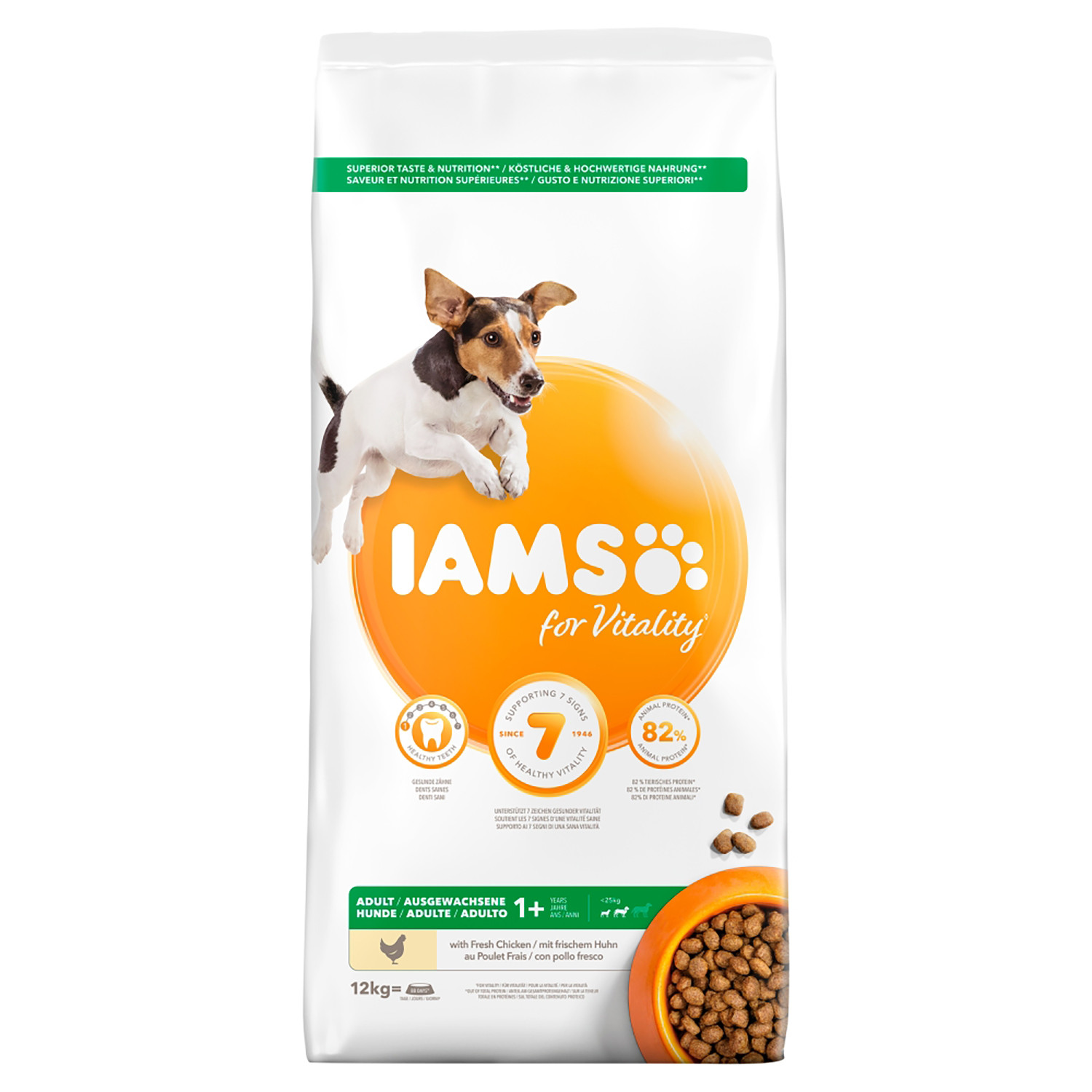 IAMS Vitality Small Medium Breed Fresh Chicken Adult Dog Food 12kg Image