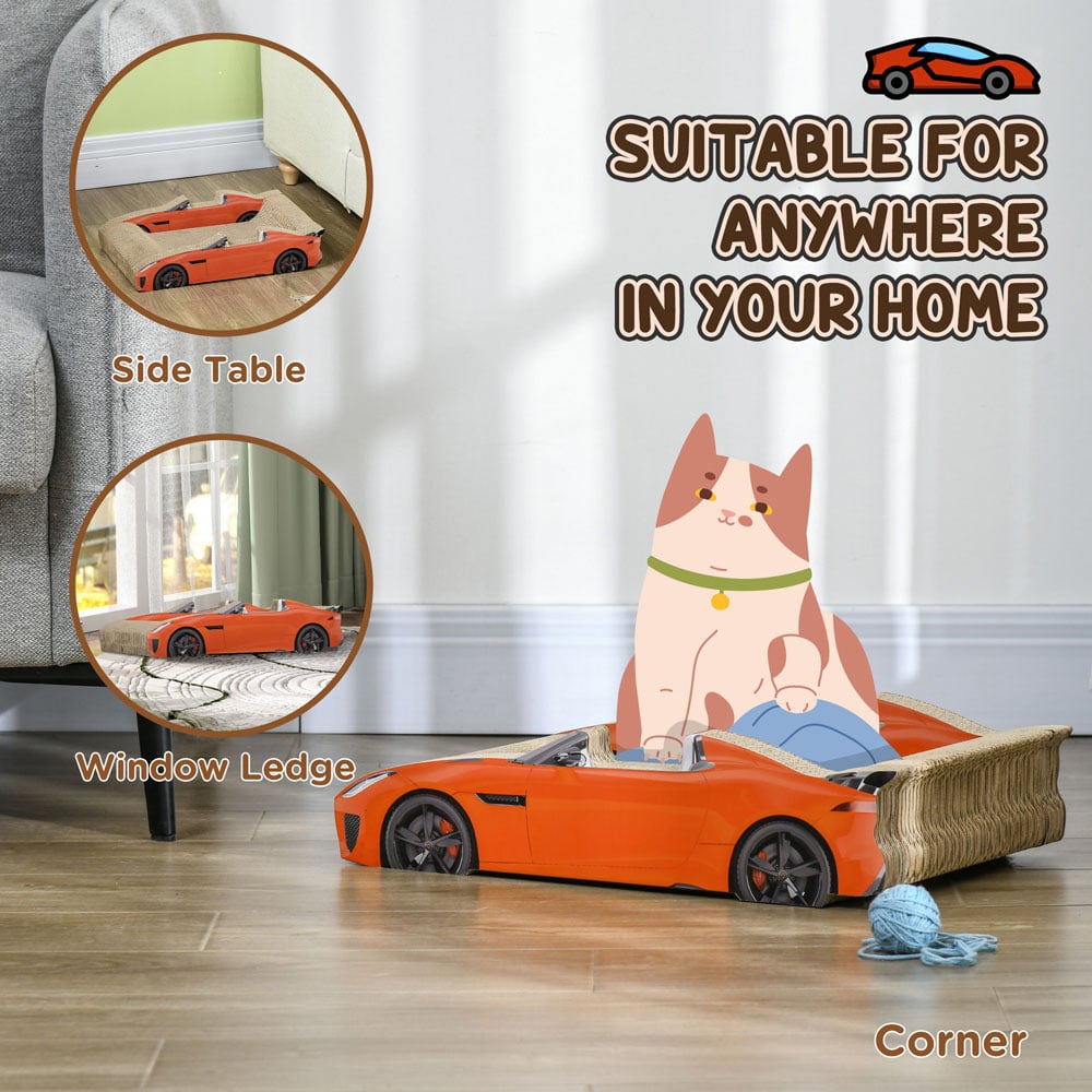 PawHut Cat Scratching Board with Bed Image 7
