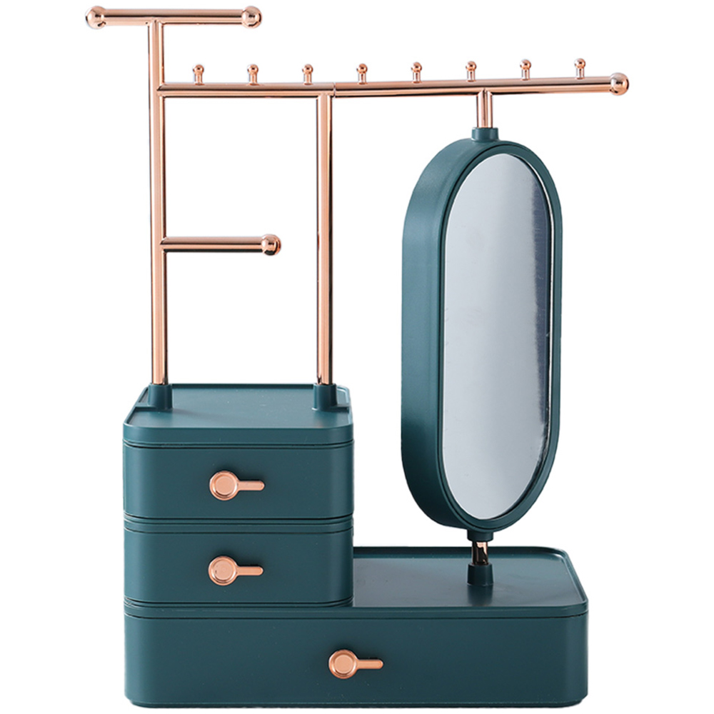 Living And Home SW0344 Green ABS Make-Up Mirror With Jewellery Organiser Image 3