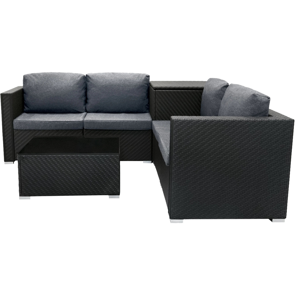 MonsterShop 6 Piece Black Rattan Modular Furniture Set Image 4