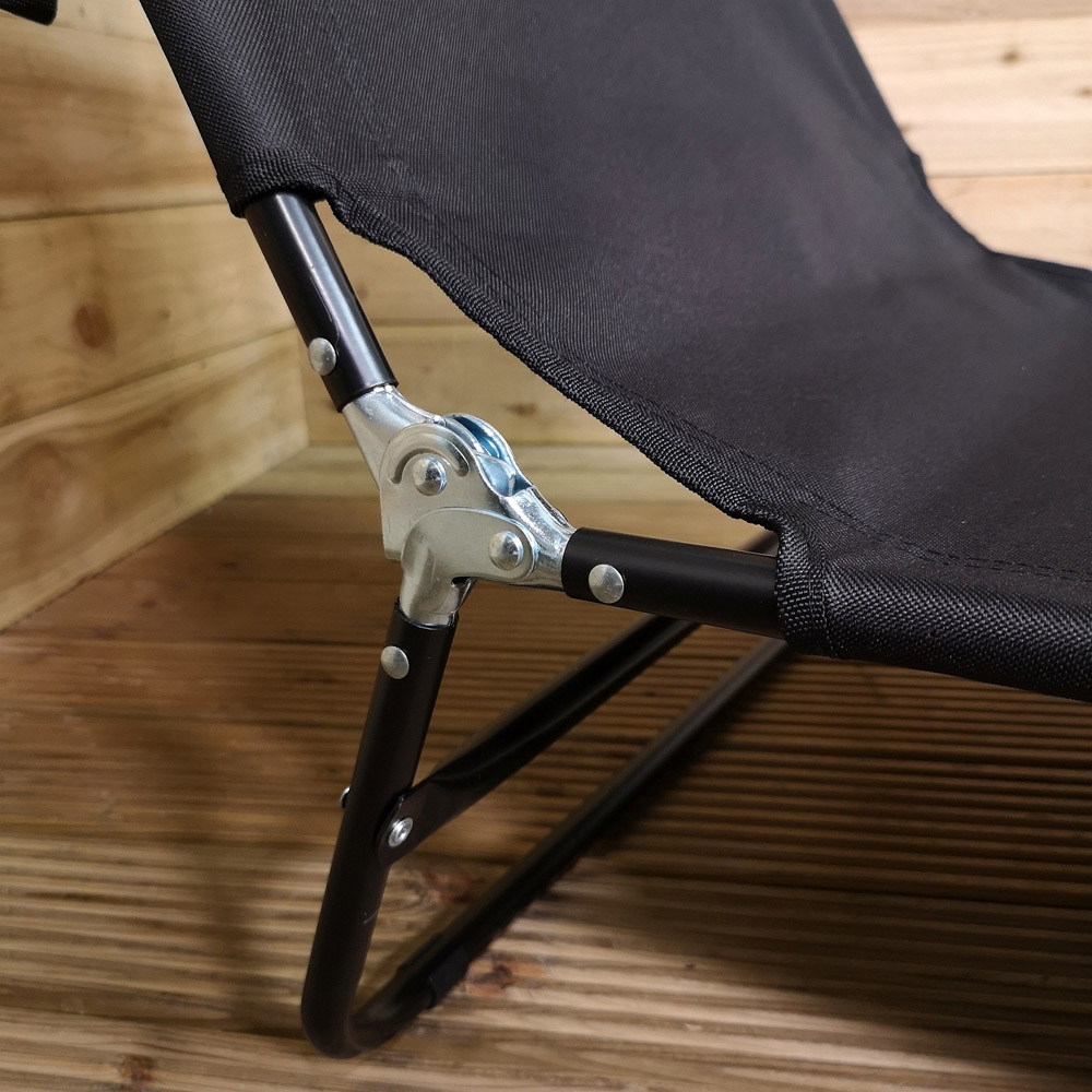 Samuel Alexander Black Garden Patio Reclining Sun Lounger Image 2