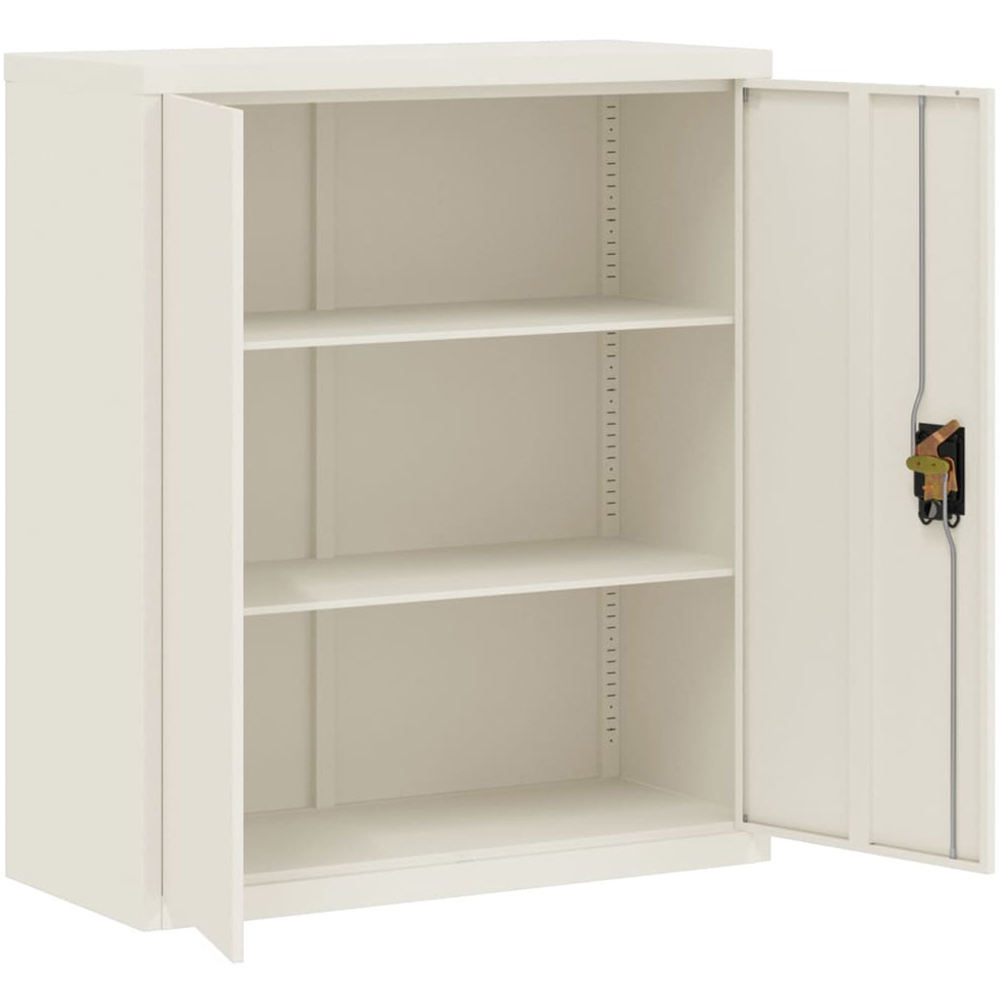 vidaXL 2 Door 3 Shelf White Powder Coated Steel Lockable File Cabinet Image 4