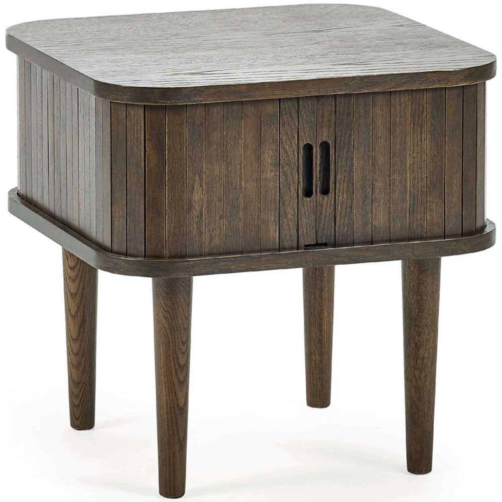 Julian Bowen Arya 2 Door Dark Oak Effect Fluted Side Table Image 2