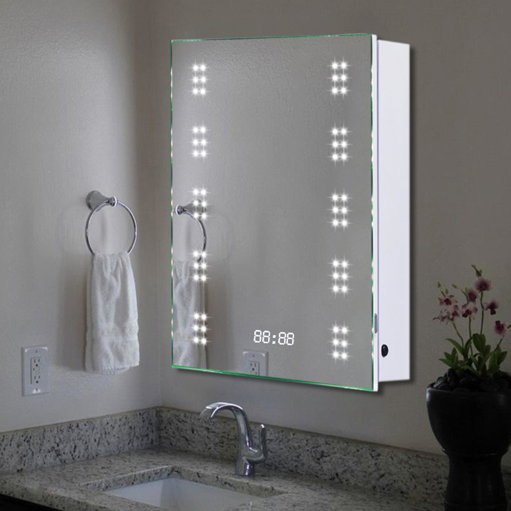 Living and Home LED Mirror Bathroom Cabinet with Demister Pad Image 6