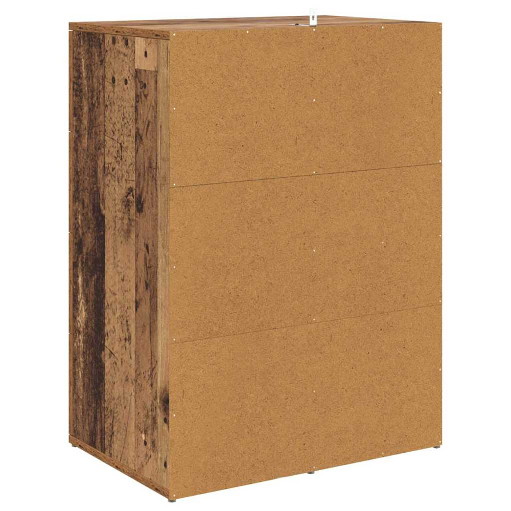 vidaXL Single Door 4 Drawer Old Wood Sideboard Set of 2 Image 9