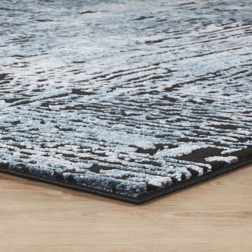 Desire Rugs Belgravia Metallic Sheen Modern Illusion Design Navy Rug 120 x 170cm Image 3