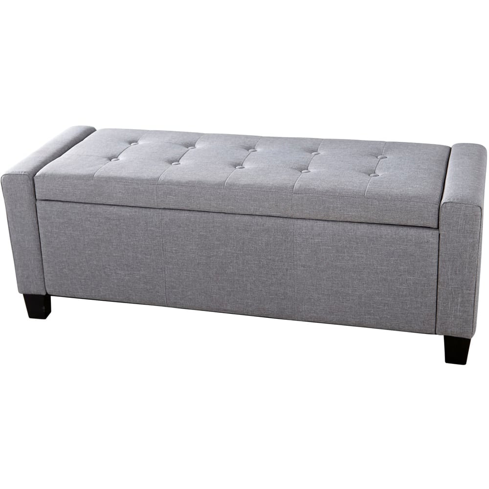 GFW Verona Grey Ottoman Storage Bench Image 2