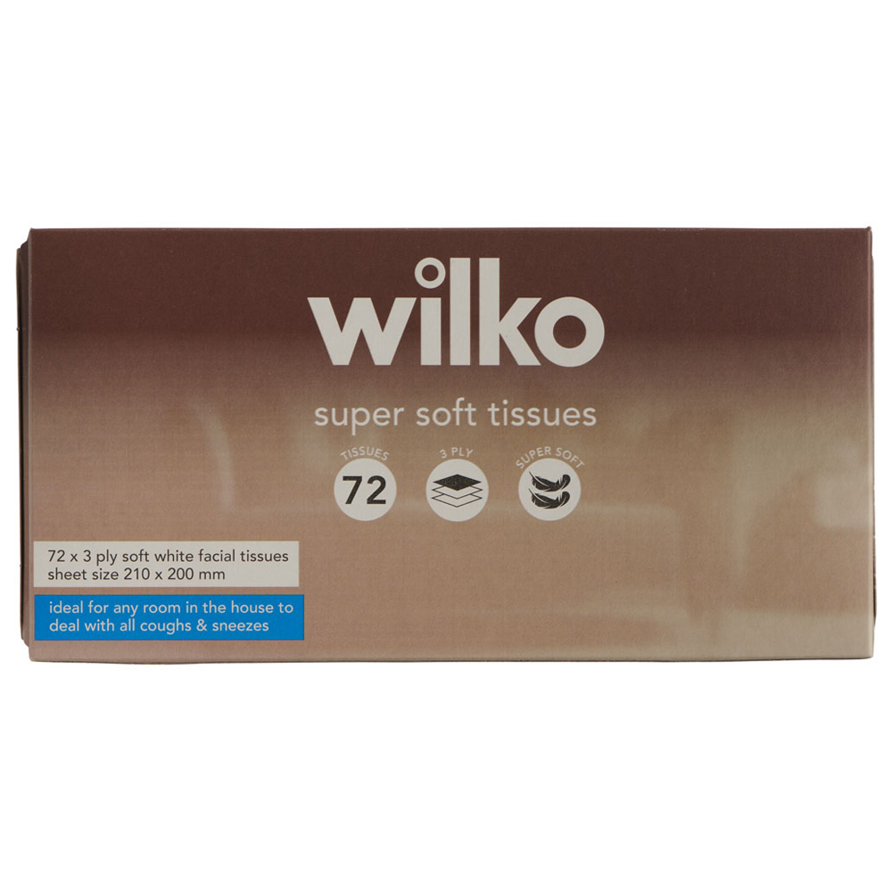 Wilko Super Soft Tissues 72 Sheets 3 Ply Image 1