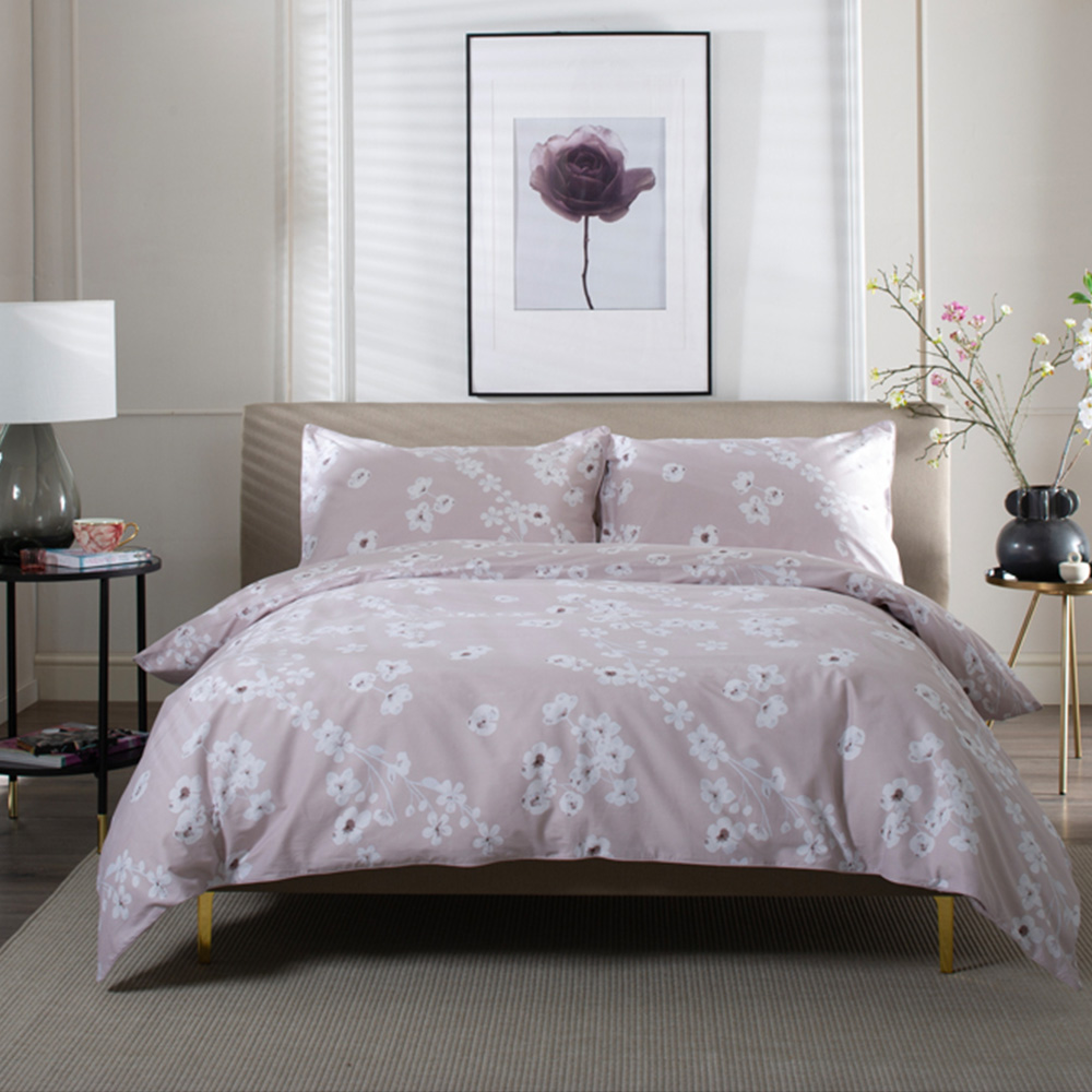 The Lyndon Company Petite Fleure Super King Size Pink Duvet Set Image 3