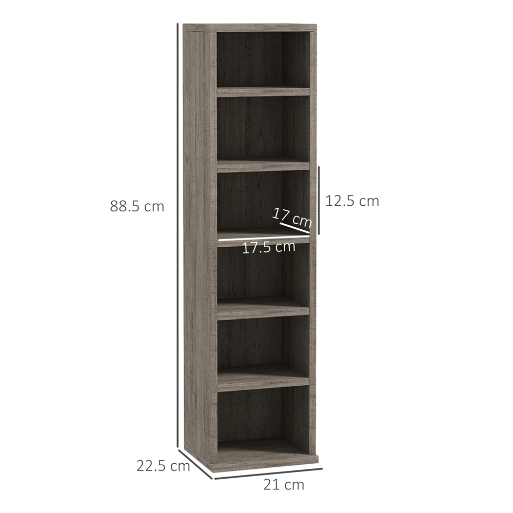 HOMCOM Grey CD Media Display Shelf Unit Set of 2 Image 8