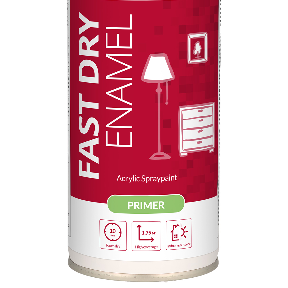 PlastiKote White Fast Dry Enamel Acrylic Primer Spray Paint Wilko