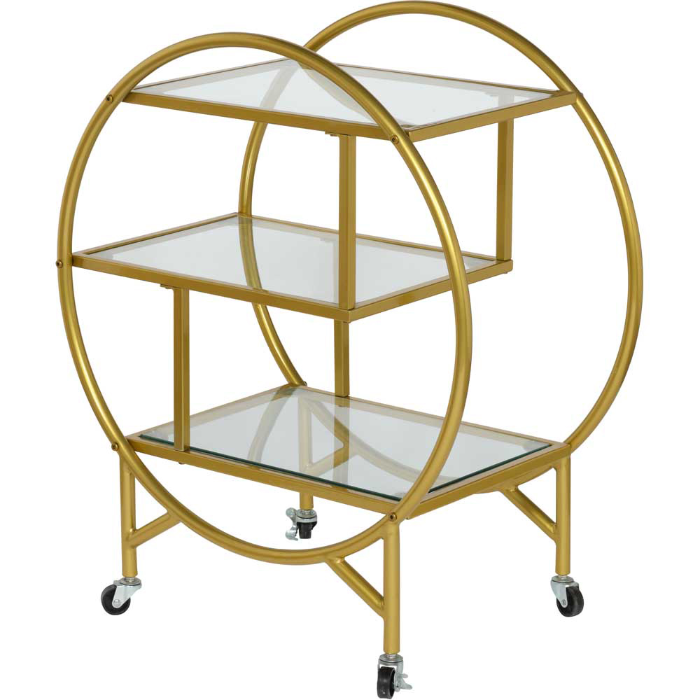 Dixie Gold Effect Drinks Trolley Image 1