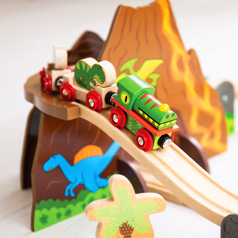 Bigjigs Rail 49-Piece Dinosaur Train Set Image 6