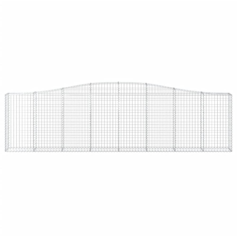 vidaXL Silver Galvanised Iron Arched Gabion Basket 400 x 30 x 100/120cm 20 Pack Image 4